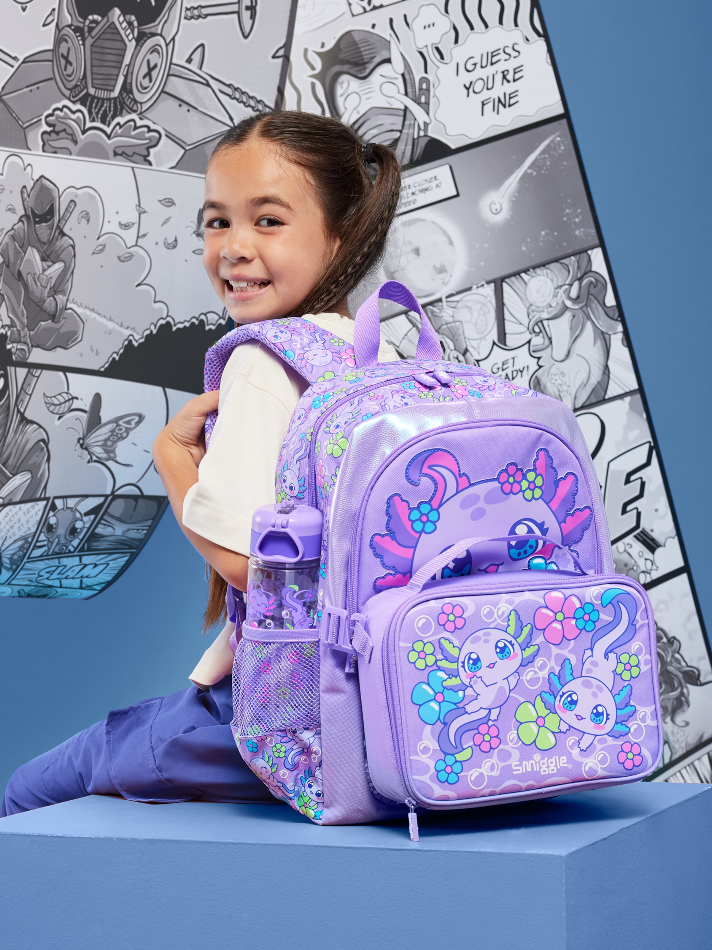 Boy with Dinosaur Backpack