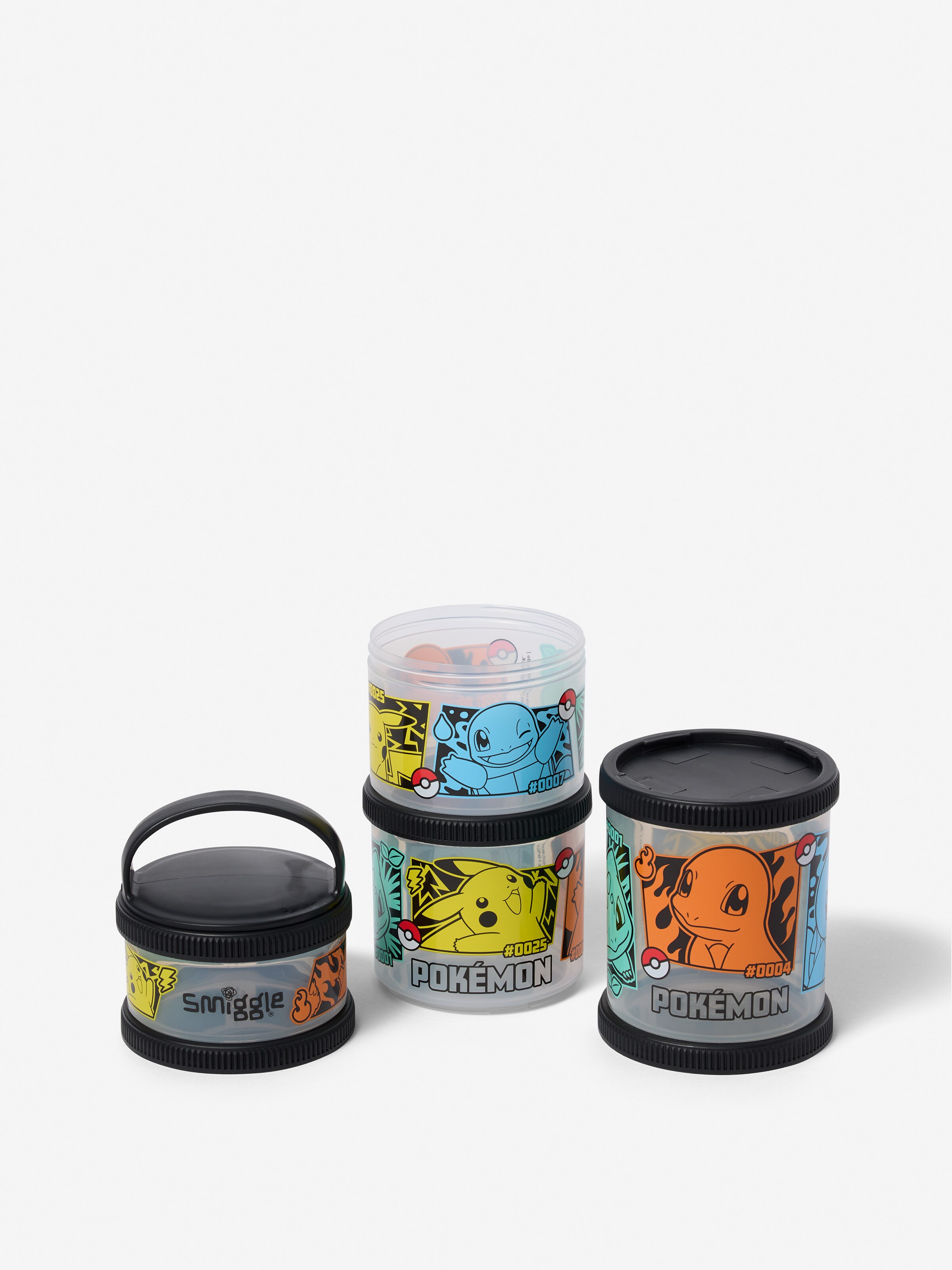 Pokemon Large Snack & Stack Containers X4