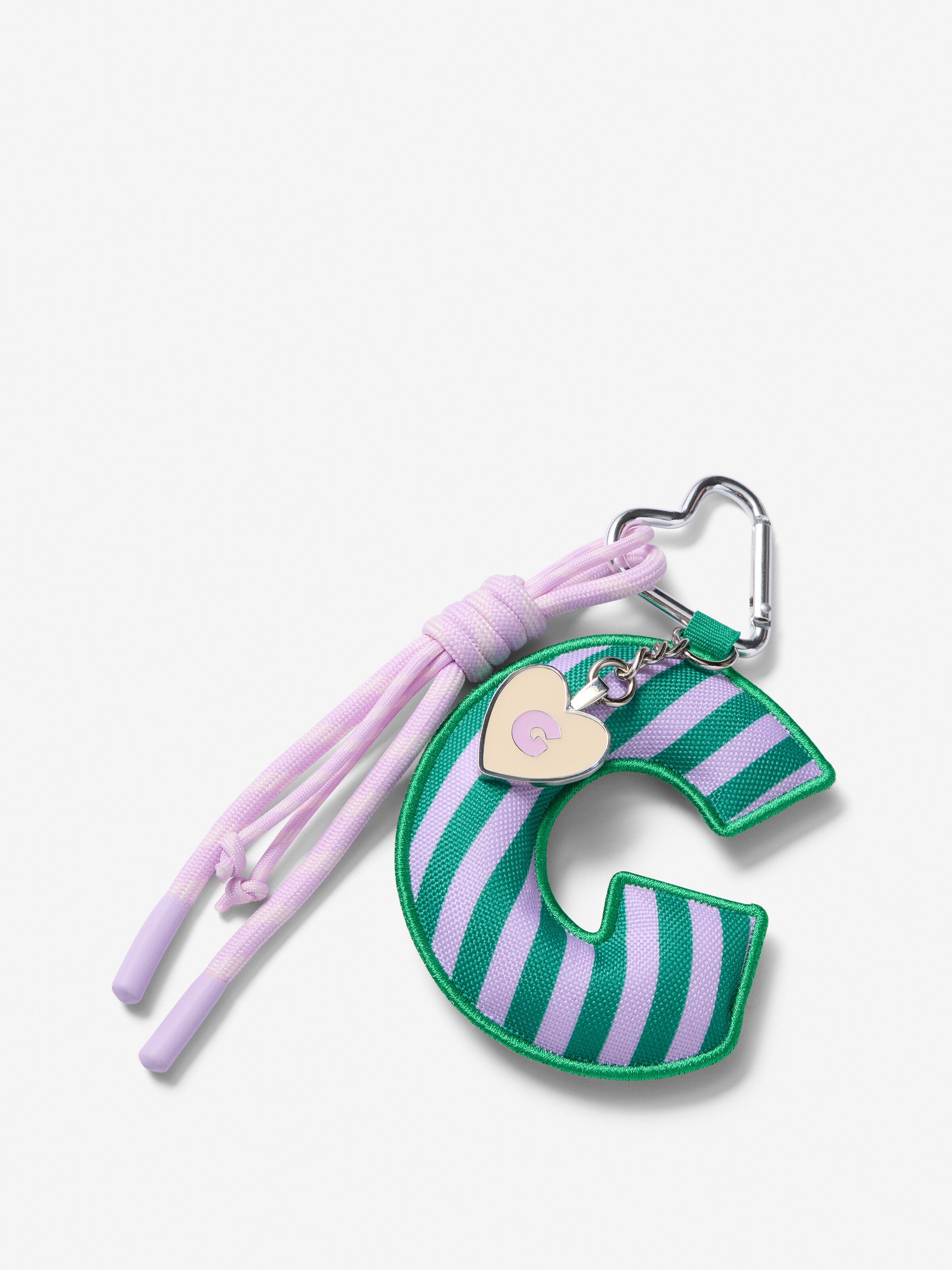 Heart Puff Alphabet Keyring