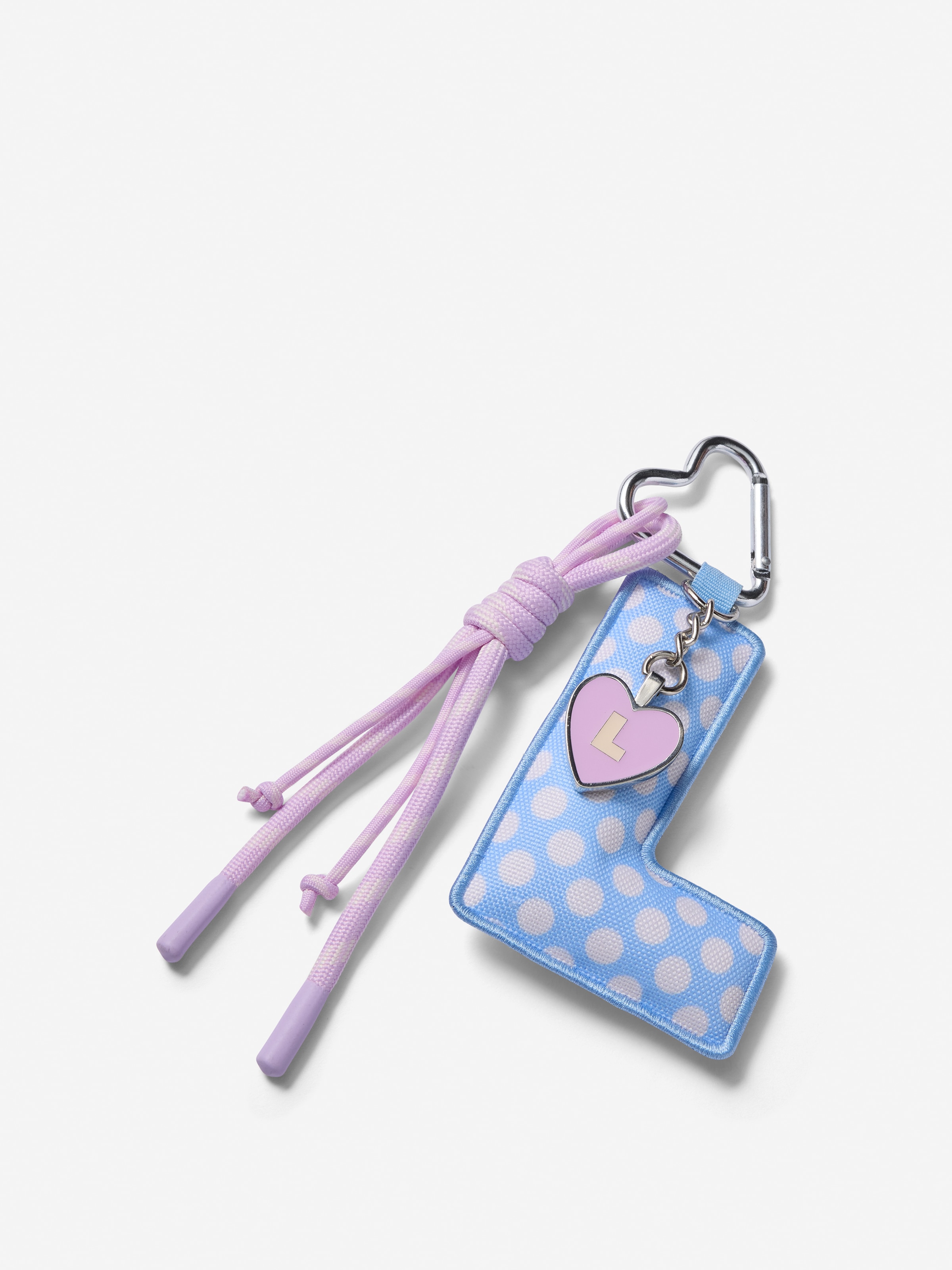 Heart Puff Alphabet Bag Charm