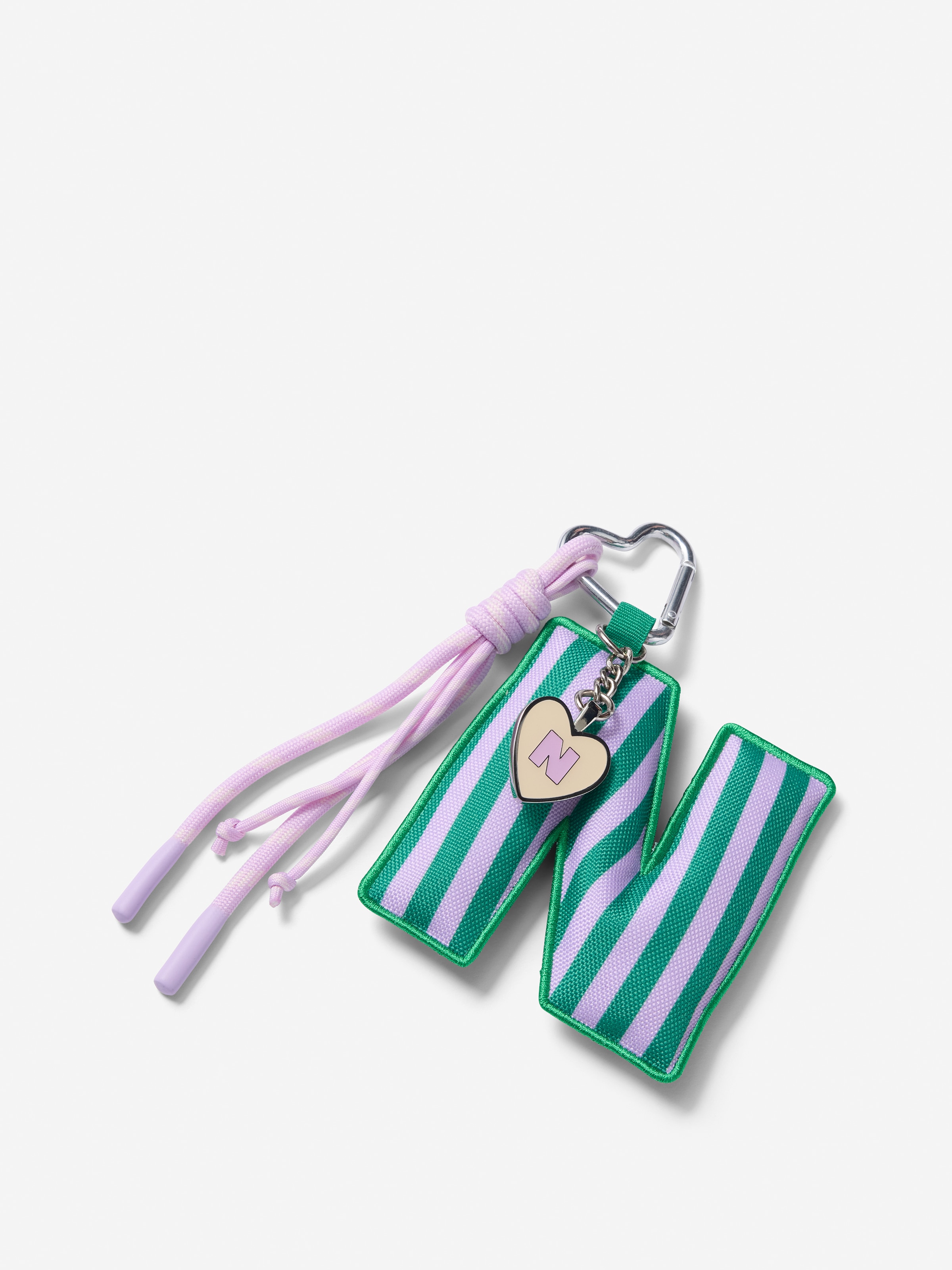 Heart Puff Alphabet Bag Charm