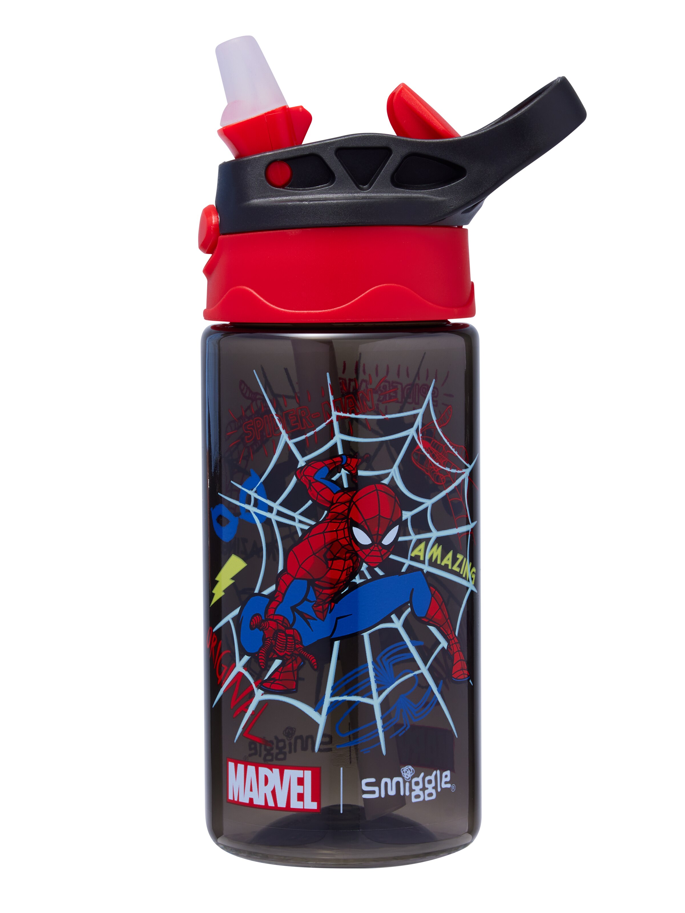 Spider-Man Junior Flip Plastic Drink Bottle 430Ml