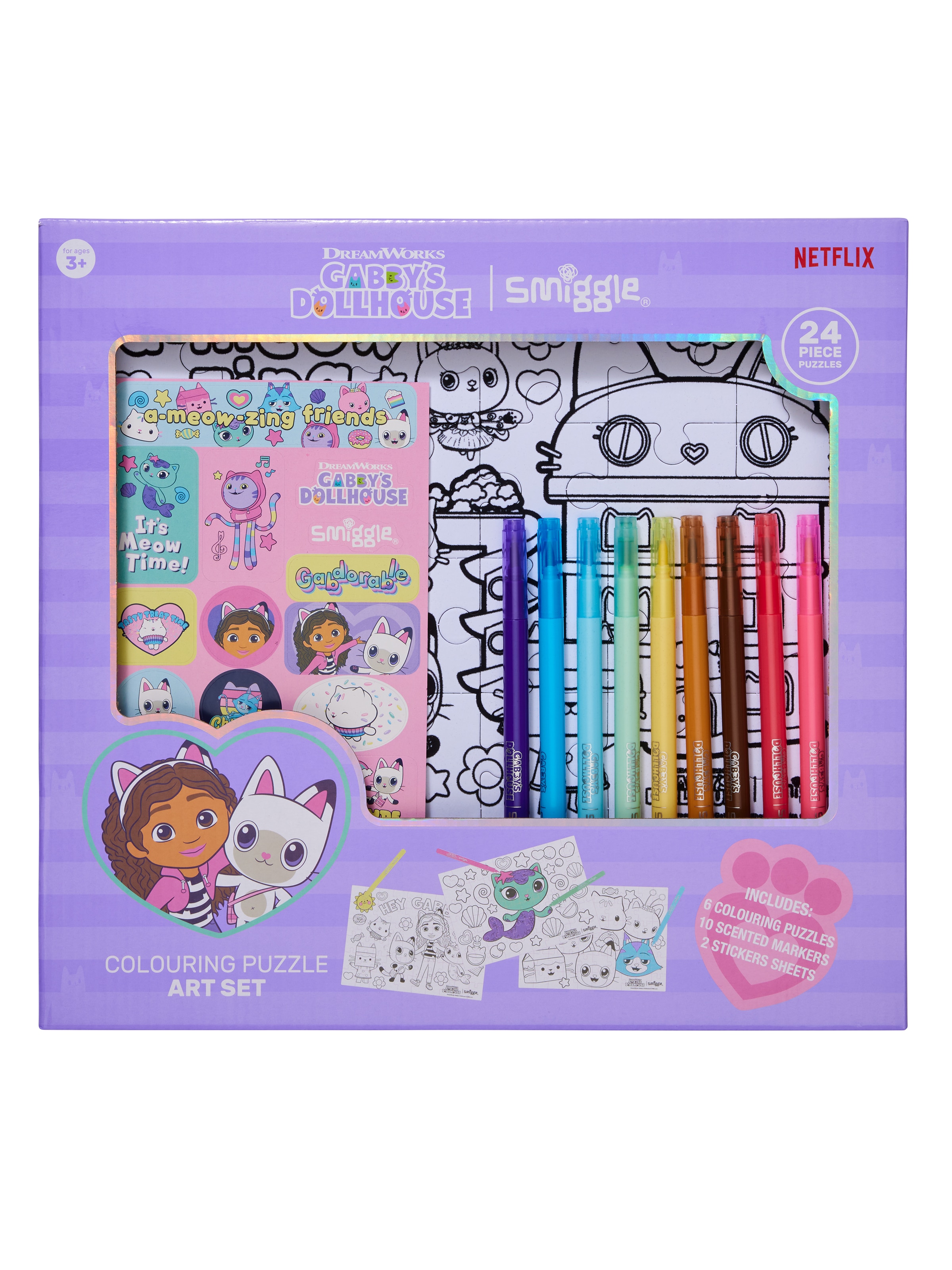 Gabby's Dollhouse Colouring Puzzle Art Set