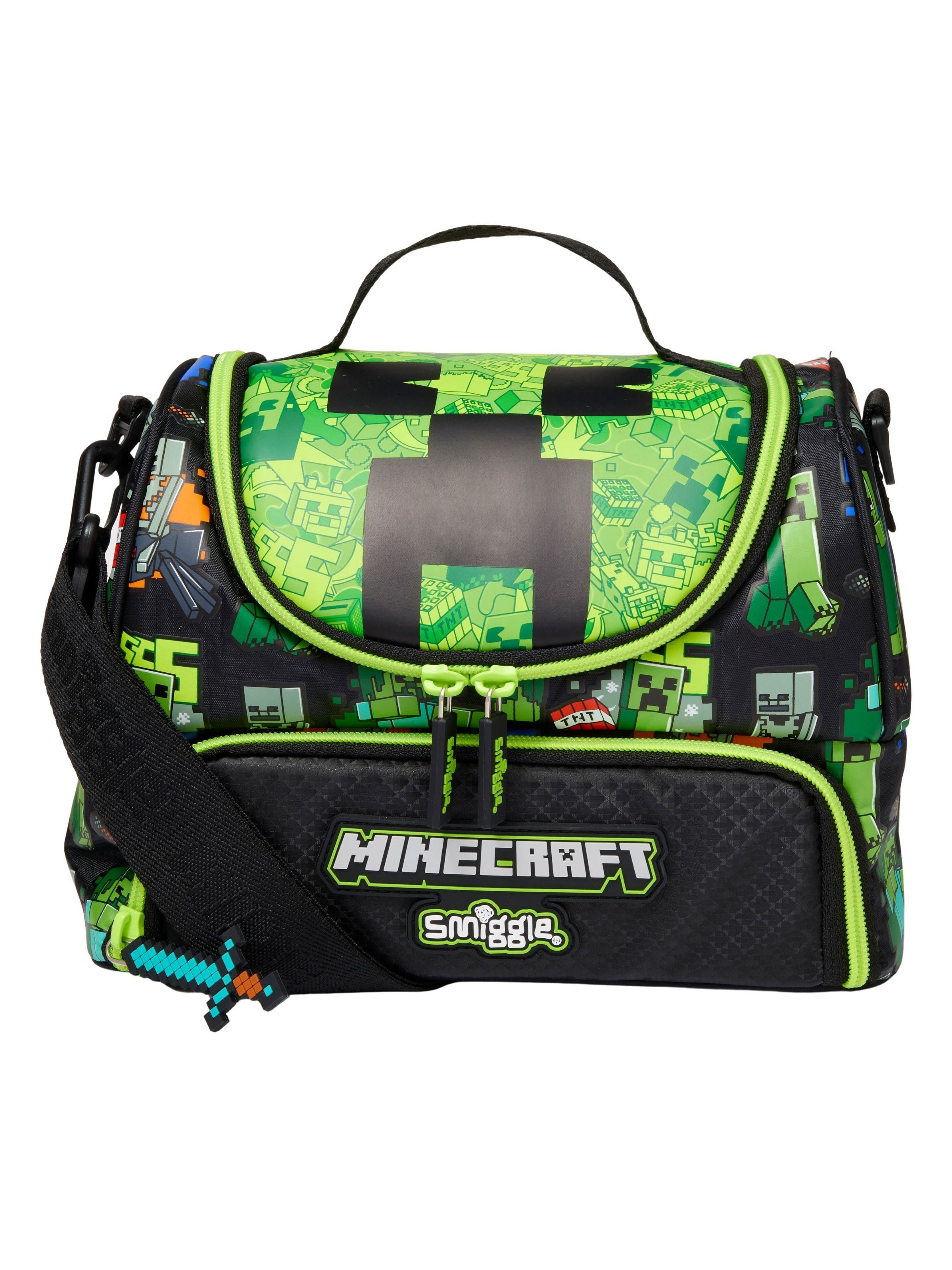 Minecraft Double Pocket Lunchbox With Strap                                                                                     